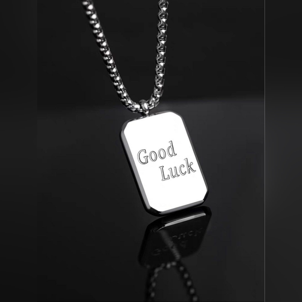 Stainless Steel 'Good Luck' Necklace